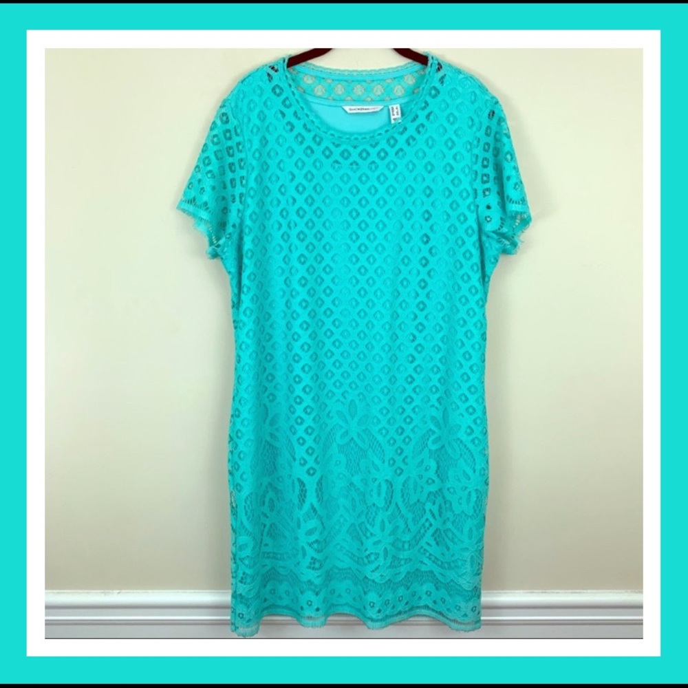 3 for $20 🛒 Isaac Mizrahi | Turquoise Lace Dress